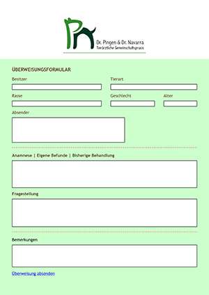 Anmeldeformular | Tierarztpraxis Pingen | Navarra